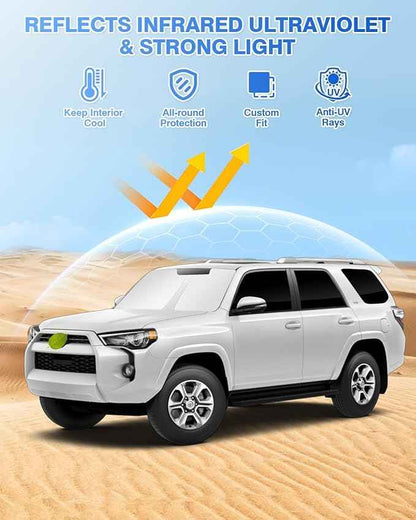 Window Shades for 5th Gen Toyota 4Runner 2010-2024 Accessories Windshield Sun Shade Side Rear Window Covers Sunshade Full Set Sun Visor Privacy Protection Camping Keep Vehicle Cool Black 8PCS