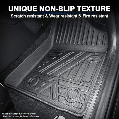 KUST Floor Mats for Tesla Model S Accessories 2012-2024 2025 (Not for Plaid/Long Range) Custom Fit Floor Liners A ll Weather Protection 1st & 2nd Row High Edge Non-Slip