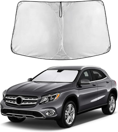 EcoNour Windshield Sun Shade Compatible for Mercedes Benz GLA 2015-2020 Front Window Sunshade Foldable Sun Visor UV & Heat Blocking Protection