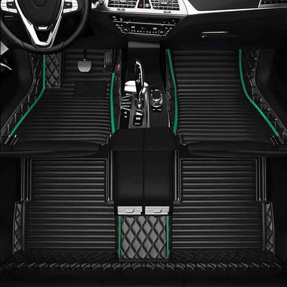 Customized Personalized car Floor MATS Luxury Full-Body car Floor mats are Suitable for 99% of Vehicle Models (Pickup Trucks/SUVs/sedans) and Offer Personalized Text Customization (Green1+1)