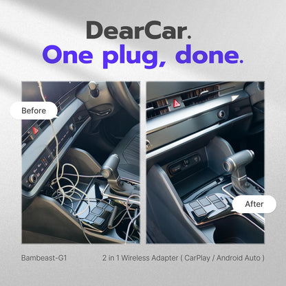 2025 Upgraded Wireless CarPlay & Android Auto Adapter | Instantly Converts Wired to Wireless | Fast 5.8GHz WiFi + BT 5.4 | USB-A & USB-C | Compatible with Most Cars 2016+
