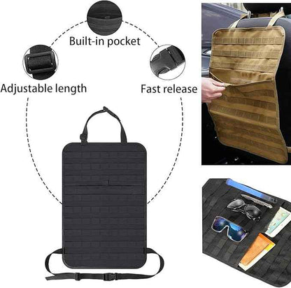 7 PACK Tactical Seat back organizer Truck organizer With 6 Detachable Pouches Universal For Car Truck Ford Jeep Military-Grade Heavier Panels With Multi-functional Packs (7 PACK -BLACK)