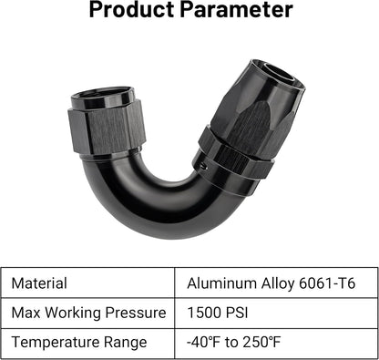 EVIL ENERGY 10AN 150 Degree One Piece Full Flow Hose End Fitting Swivel For CPE Braided Hose