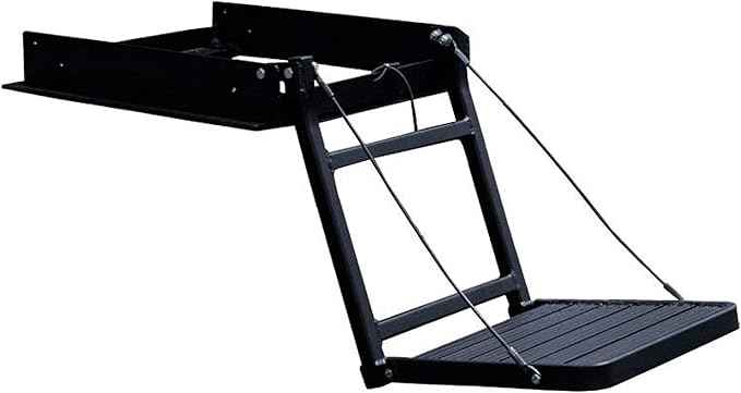 GREAT DAY Truck N' Buddy Folding Tailgate Step/Seat Platform For Trucks With Bed Covers - 300 lbs Weight Capacity - Black Powder-Coated Finish, TNB2001B