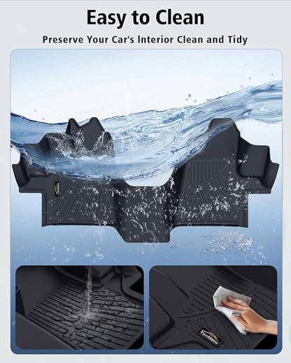 Floor Mats Custom for Ford Transit 2015-2021 150/250/350/350HD w/Carpet Flooring (Not for Transit Connect Models) All Weather TPE Rubber 1st Row Anti-Slip Floor Liners for Transit Accessories