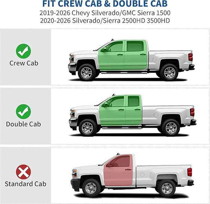 oEdRo Upgraded Under Seat Storage Box Fit with 2019-2026 Chevy Silverado/GMC Sierra 1500, 2020-2026 Silverado/Sierra 2500HD 3500HD Double Cab & Crew Cab, 2-in-1 Underseat Storage Black Tool Box