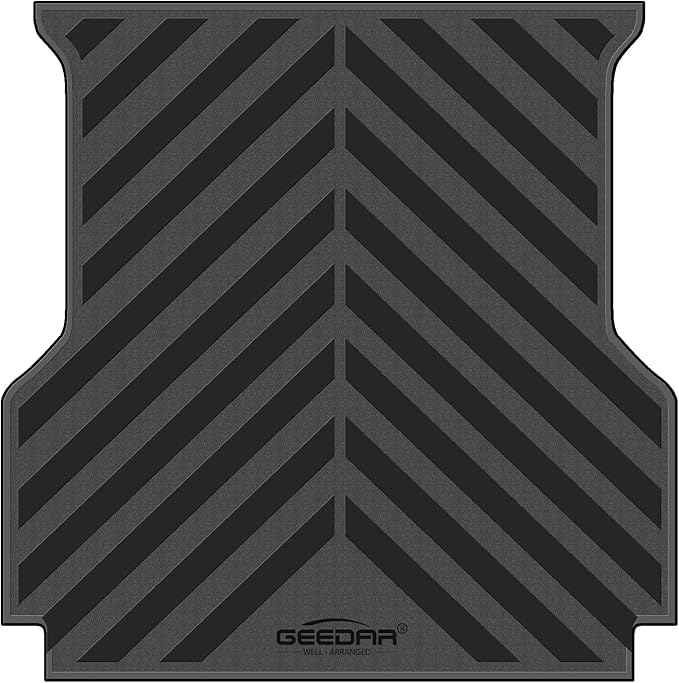 GEEDAR Rubber Bed Mat Compatible with Ford Ranger 2024 2025 2026 (5FT, 59.6" Bed), Heavy Duty Truck Bed Mat for Ford Ranger 5ft Truck Bed Liner, Heavy Duty Pickup Bed Accessories Cargo Mat