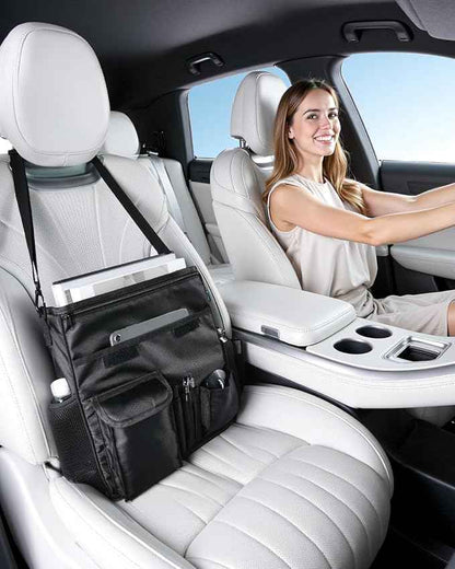 FLORICH Car Front Seat Organizer, Car Laptop Holder Backseat Organizer for Work, Automatic Document Holder Multi-Pocket Storage Organizer, Car Seat Back Storage Bag with Cup Holder