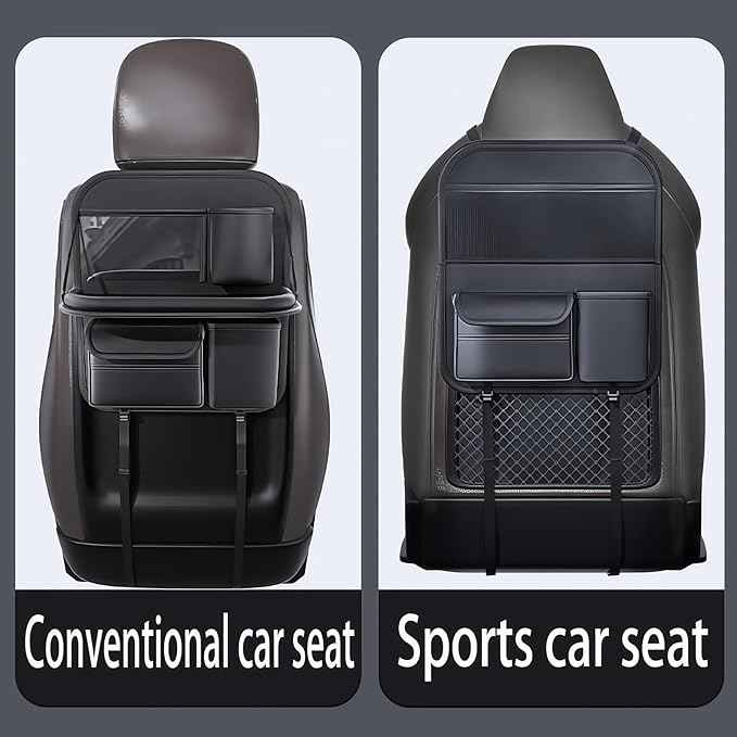 Backseat Car Tray for Kids, Sturdy Toddler Travel Tray Table with Cup Holder & Storage Pockets, Snack & Activity Car Seat Table for Road Trips, Fits Most Vehicles
