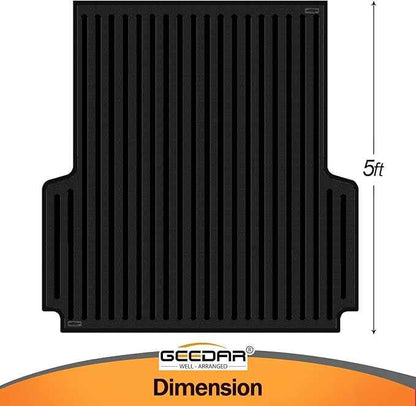 GEEDAR Rubber Bed Mat Compatible with Jeep Gladiator JT 5ft 2020-2026 (60 inches) Heavy Duty Truck Bed Mat for Jeep JT 5ft Truck Bed Liner, Heavy Duty Pickup Bed Accessories Cargo Mat