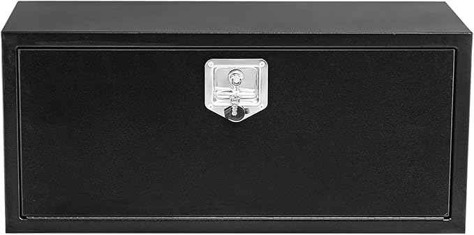 Garvee Black Steel Truck Bed Tool Box, Trailer Tongue Box, Truck Storage Organizer Tool Chest For Truck Bed, RV, Trailer (14 * 16 * 24-Black)
