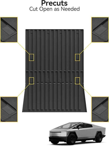 3W Truck Bed Mat for Tesla Cybertruck 2023 2024 2025, All Weather Protection Waterproof Car Bed Liner, Custom Fit TPE Pickup Rear Trunk Cargo Mat Tesla Accessories Mats, Black