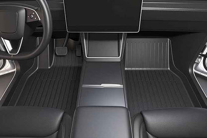 SUPER LINER Tesla Model Y Juniper 2025 2026 Floor Mats & Cargo Liners Full Set 9 PCS Extra-Thick TPE CabinProtect™ for 5-Seater | All-Weather Pet & Child-Friendly Accessories(Not for Standard)