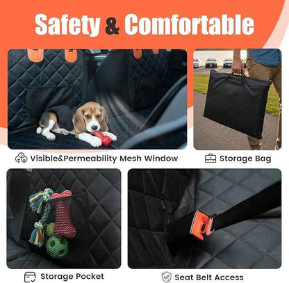 Egles Dog Car Seat Cover for Back Seat, Back Seat Extender for Dogs with Hard Bottom - New Non-Slip, Waterproof, Scratch Resistant, Portable Dog Hammock, Suitable for Cars, SUVs and Trucks