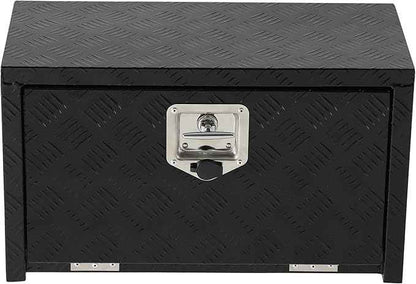 Garvee 24 Inch Heavy Duty Aluminum Tool Underbody Box, Waterproof Square Truck Storage Organizer Chest for Pick Up Truck Bed, Rv Trailer (24" X 12" X 14" - Black)