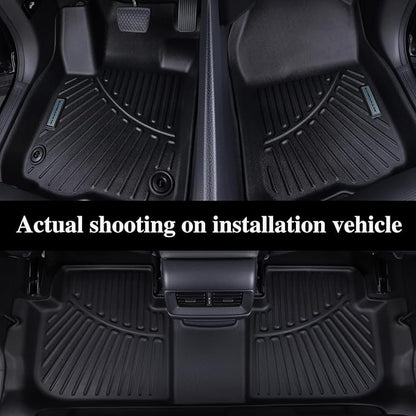 2 Rows Floor Mats for 2020-2024 2025 Ford Explorer Passenger Models,TPE All Weather Protection Car Floor Liners Accessories | Front & Second Row, 3-Pc