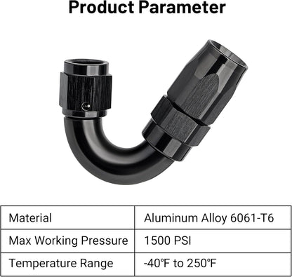 EVIL ENERGY 4AN 150 Degree One Piece Full Flow Hose End Fitting Swivel For CPE Braided Hose