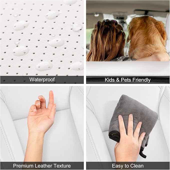 2024 Tesla Model 3 Highland Upgraded Car Seat Covers Nappa Leather Car Interior Airbag Compatible Cushion Cover Full Set Custom Fit Model 3, Nappa White