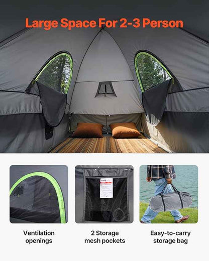 VEVOR Pickup Truck Tent, Fits 5.0-8.2 ft Truck Tents for Camping, Waterproof PU2000 mm 2-3 Person Sleeping Truck Bed Tent, Sturdy Truck Bed Camper Shell with Expandable Awning, Rainfly, Storage Bag