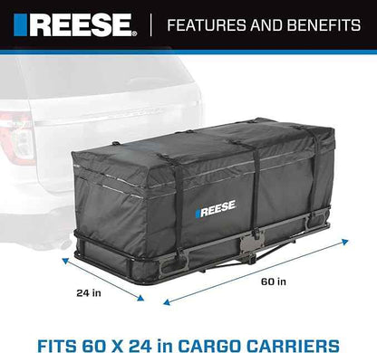 Reese 1045000 Zion Hitch Mounted Waterproof Cargo Carrier Bag, 60 x 24 x 24-Inch (20.5 cu ft) Black