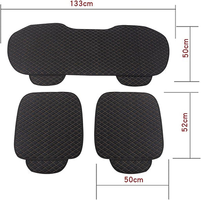 Car Seat Covers Front&Rear Protector Mat Pad, Anti-Slip Full Set Car Seat Cushion, Linen Fabric Universal Size (Gray, Bottom(Front+Rear))