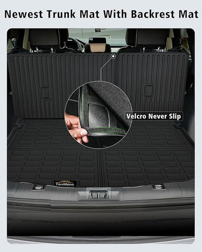 Floor Mats Custom for Ford Escape 2020-2025 2026 Trunk Mat with Backrest Mat (NOT for Hybrid) All Weather TPE Full Set Liners Cargo Protector & Door Sill Guards for Escape Accessories, Black