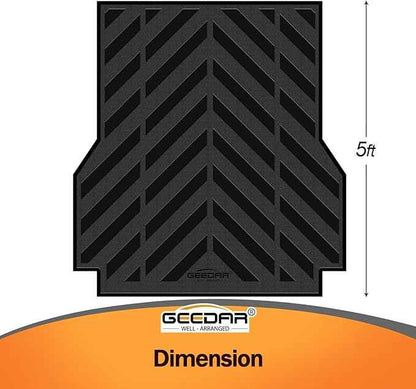 GEEDAR Rubber Bed Mat Compatible with 2005-2023 Toyota Tacoma 5Ft Heavy Duty Truck Bed Mat for Toyota Tacoma 5ft Truck Bed Liner, Heavy Duty Pickup Bed Accessories Cargo Mat