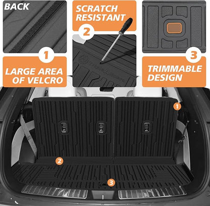 TripleAliners 5PCS All Weather Liners Compatible with 2026 Hyundai Palisade Floor Mats & Trunk Liner & Backrest Mat TPE Trunk Protector Anti-Slip Odorless Carpet Cover (7-Seater, Fuel Model ONLY)