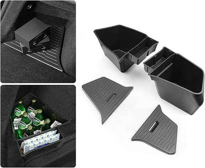 2PCS for 2025 2026 Tesla Model Y Juniper Trunk Organizer Trunk Storage Bins with Lid TPE Waterproof Trunk Storage Box for Model Y Juniper Interior Accessories