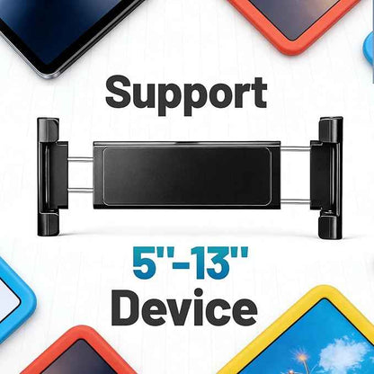 Car Headrest Backseat Storage Box with 2 Cup Holders, Back Seat Car Organizer 5"-13" Tablet Phone Holder with Hook, Adjustable 3-in-1 Multifunctional Car Essential Food Tray for Travel Accessories