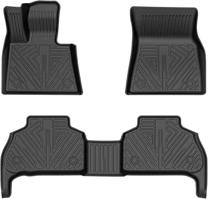 Mixsuper Liner Floor Mats for BMW X5 2019-2025, All Weather Floor Liners for X5 Accessories Durable 1st and 2nd Row Set Black