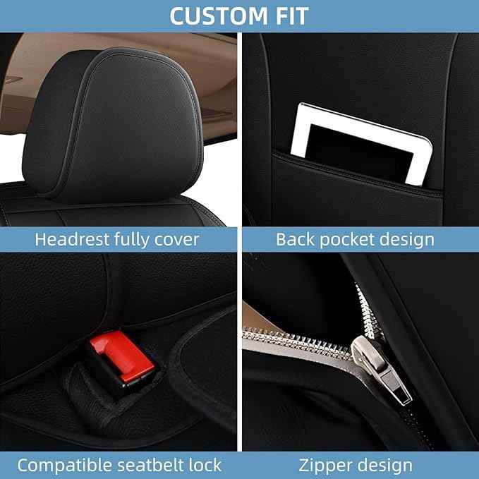 YORKNEIC Full Set Seat Covers Fit for Ford Explorer 2004-2025 2026: Faux Leather Car Seat Covers - Waterproof Car Seat Protector(Black & Grey)