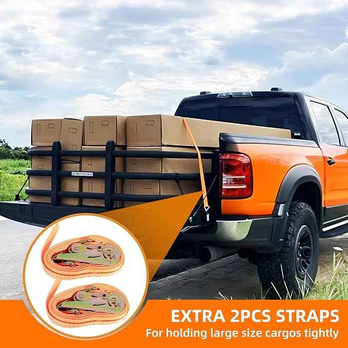 Truck Bed Extender, Aluminum Tailgate Extender 53"-62" Fit for Ford F150 Heavy Duty, Ram1500/2500/3500, Silverado 1500 2500 HD, Sierra, Tundra, Titan Pickup Truck Adjustable Tailgate Extension