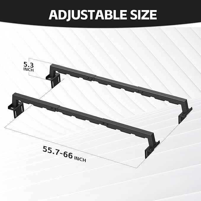 Truck Bed Rack with 2 Cross Bars Cargo Carrier Truck Rack Compatible with Silverado/Sierra/Ram/Ford F-Series/Tacoma/Tundra/Titan/Frontier/Colorado/Canyon/Gladiator JT, Ladder Cargo Rack