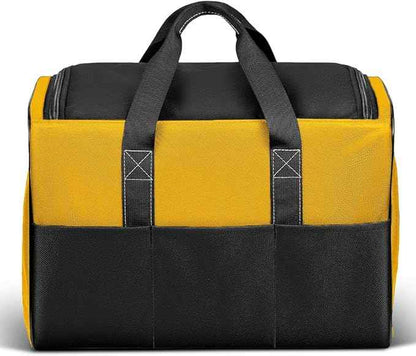 Large Tool Bag, 17 inch Wide Mouth Tool Organizer Bag for Home Repairs,Garage StorageDouble Zipper, Yellow and Black, 16.9 x 11.8 x 9.8 inch