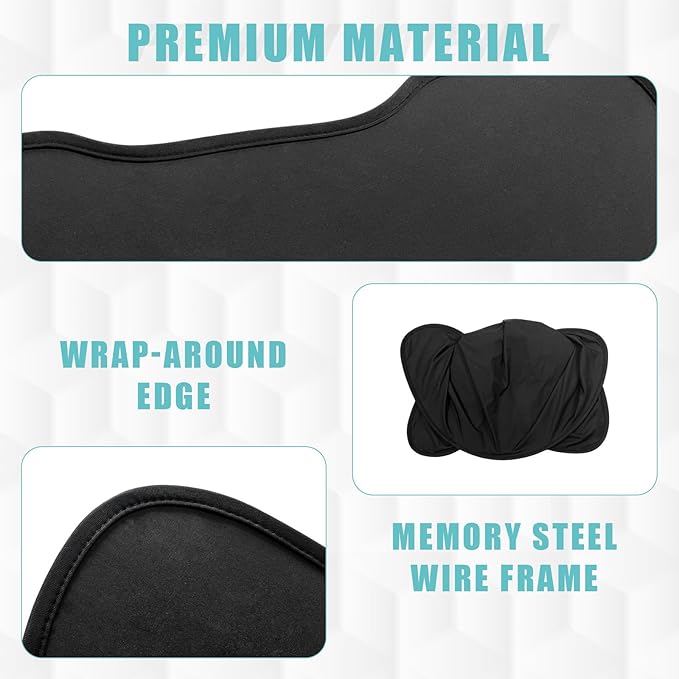 BestEvMod Foldable Roof Sunshade Compatible with Mustang Mach-E 2021-2025 Accessories Upgraded Heat Reflective Tech Accessories,Sunroof Reflective Cover Blocks Glare Blocks UV Ray (Black)