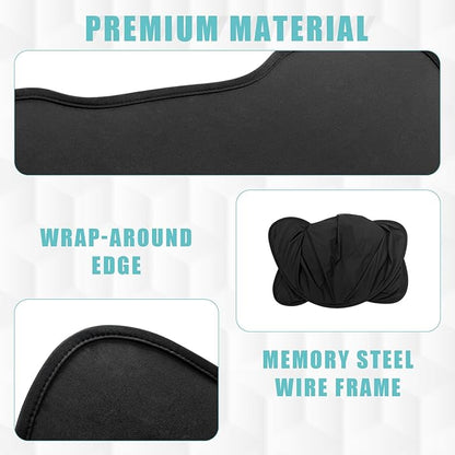 BestEvMod Foldable Roof Sunshade Compatible with Mustang Mach-E 2021-2025 Accessories Upgraded Heat Reflective Tech Accessories,Sunroof Reflective Cover Blocks Glare Blocks UV Ray (Black)