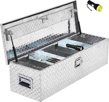 Aluminum Truck Tool Box for Pickup Truck Bed RV Toolbox Truck Bed Toolboxes Heavy Duty Waterproof Truck Storage Organizer Chest with Handle and Lock, 39 x 13 x13 Inch