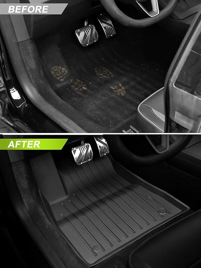 Floor Mats for 2025 2024 Tesla Model 3 Highland, All Weather TPE Cargo Liner Floor Mats Frunk Trunk Mats fit Tesla Model 3 Accessories 2024 2025, 6 PCS