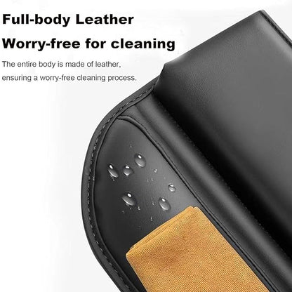 2 Pack Leather Car Seat Gap Filler Organizer for Tesla Model Y 2020-2026, with Cup Holder Universal Adjustable Storage Box Auto Interior Accessories Driver Passenger Seat, Red
