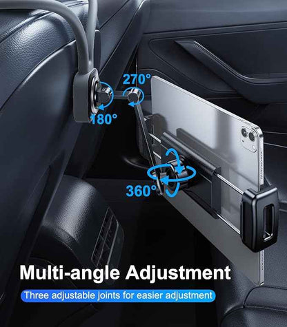 Car iPad Tablet Holder Back Seat Accessories for Tesla/Sport/Bucket/Performance Seats, Rear Headrest Tablet Hanger Mount for Kids/Adults, Road Trip Essentials with Car TV/Entertainment Gadgets