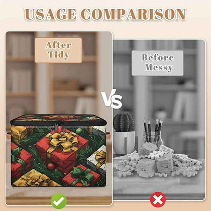 Storage Bins with Zipper Lids for Bedroom Kitchen Bathroom Storage Basket Foldable Toy Cube Storage Organizer for Kid Teen Women Men Present