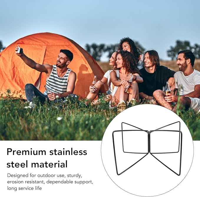 Srliya Cooler Stand, Stainless Steel Camping Storage Box Holder Rack for Outdoor, Folding with Carry Bag, for Hiking BBQ Fishing Picnic