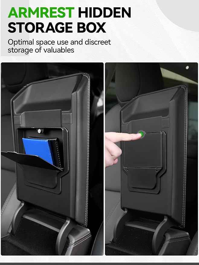 7PCS Center Console Organizer Tray for 2024 2025 2026 Tesla Model 3 Accessories, Armrest Hidden Storage Box Cup Holder Charger Pad for Tesla Model 3 Highland