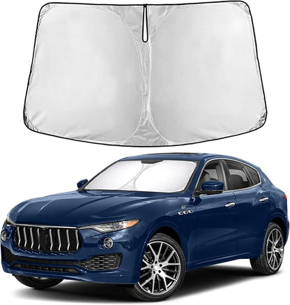 EcoNour Windshield Sunshade for Maserati Levante 2017–2025 | Custom Fit Front Window Sun Shade | Blocks Harmful UV Rays & Reduces Heat | Foldable Sun Visor with Storage Pouch