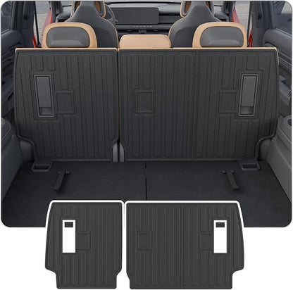 Kick Mats Compatible with 2025 2026 Toyota 4Runner 7 Seats Gas Cargo Mat Trunk Mat Cargo Liner 2nd Row Back Seat Protector Cover TPE All Weather Accessories (2nd Row Backrest Mats)