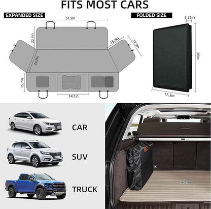 Back Seat Extender for Dogs, Dog Car Seat Cover with Hard Bottom, Waterproof Dog Hammock for Car, Truck Pet Seat Cover, Holds 420lbs (Black)