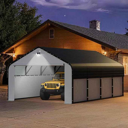 12x20 Metal Carport with Removable Sidewalls, Heavy Duty Car Carport Canopy, 100MPH Wind Resistance for Cars, Boats, Trucks, Outdoor Parties