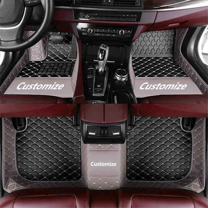 Custom Automotive Floor Mats Anbuwei Car Floor Mats Leather Anti-Slip Full Coverage Protection for 96% 2000-2026 SUV Sedan Vehicles (Black w Gray Side,A Total of Three Rows)