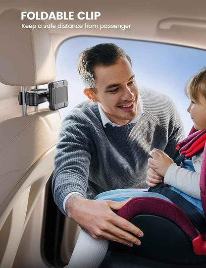 Lamicall Car Headrest Tablet Holder - [Lockable] [Thick Case Friendly] [Foldable Clip] Car Backseat Tablet Mount, Gifts Car Accessories for Kids, for iPad Pro, Air, Mini, Fire HD, 4.7-13" Tablets